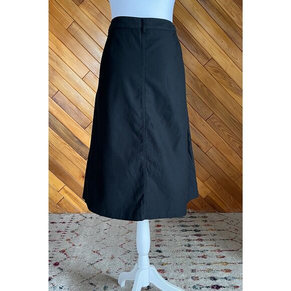 Dockers Black Button Up A-Line Midi Skirt - Picture 3 of 5